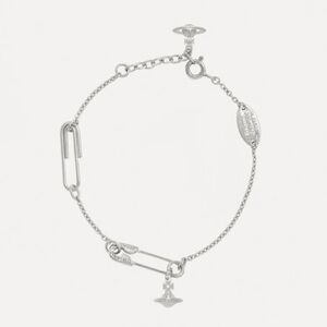 Vivienne Westwood 925 Silver Bracelet Safety Pin Paperclip Chain Necklace 2025